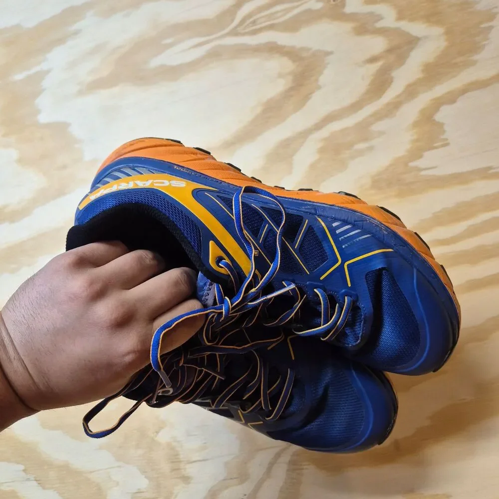 SCARPA Spin Infinity GTX Men's Trail Running Shoes Blue Orange EU 44 US 10